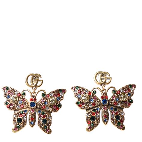 gucci earrings colorful|gucci butterfly earrings.